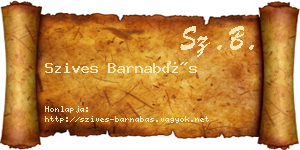 Szives Barnabás névjegykártya
